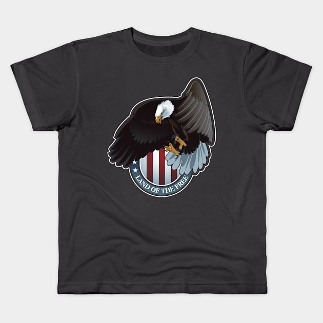 Land of the Free Kids T-Shirt by Birds by D.H. Kafton Studio